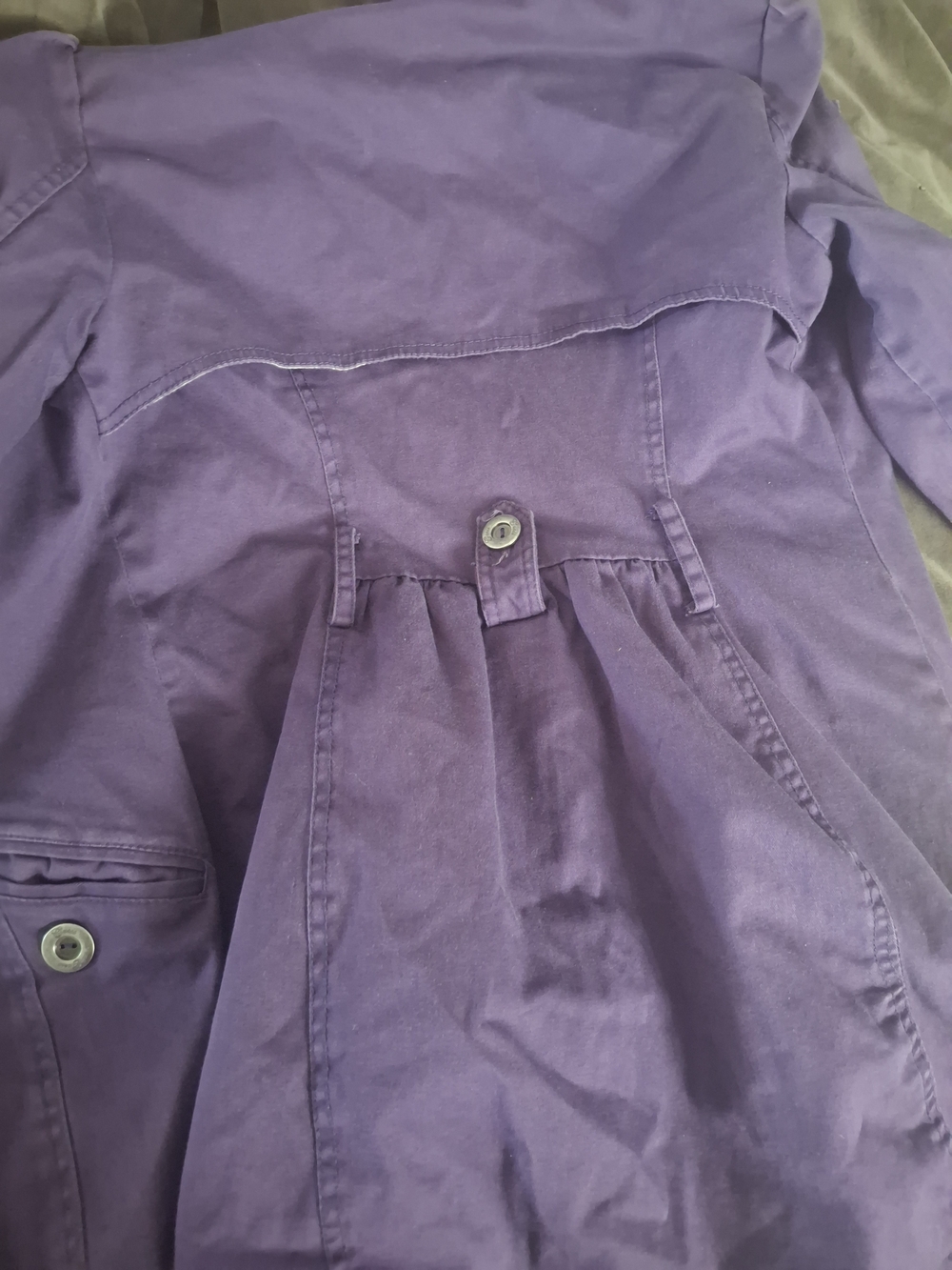 Guess Purple Button-Front Coat with Plaid Lining - Picture 6 of 6